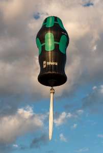 Screwdriver hot air balloon D-OWTR, seen at Leigh Woods, North Somerset, United Kingdom on 9 August 2026. Photograph by Dave