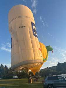 Deodorant hot air balloon F-GOUD (nivea), seen at Bath and North East Somerset, England, United Kingdom on 9 July 2026. Photograph by R0nN1e