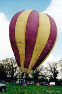 G-AYAJ hot air balloon, a Cameron O-84. Photograph by Balloon Spotters Archive