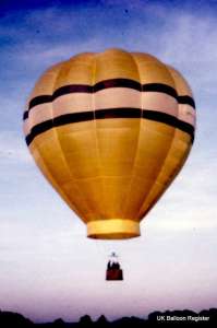 G-AYBU hot air balloon, a Cameron Balloons Omega 84. Photograph by Bob Garnett