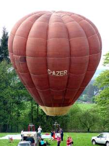 G-AZER hot air balloon, a Cameron O-42. Photograph by Balloon Spotters Archive