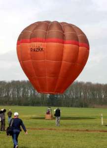 G-AZKK hot air balloon, a Cameron O-56. Photograph by Bill Teasdale