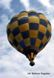 G-BAGH hot air balloon, a Cameron O-84. Photograph by Swedish Balloon Federation Website