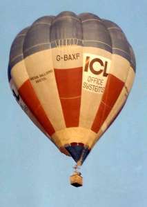 G-BAXF hot air balloon, a Cameron O-77. Photograph by Bill Teasdale