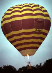 G-BBCK hot air balloon, a Cameron O-77. Photograph by Bill Teasdale