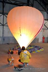 G-BBOD hot air balloon, a Thunder 0-5. Photograph by Christoff Deyaert