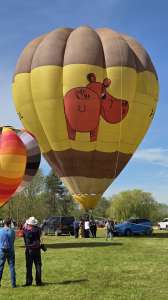 G-BCDL hot air balloon, a Cameron O-42, seen at Pidley, Cambridgeshire, United Kingdom on 25 April 2026. Photograph by Dave