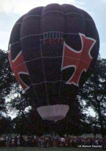 G-BCFB hot air balloon, a Cameron O-77. Photograph by Mel Kirby