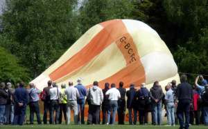 G-BCFE hot air balloon, a Bryne AJ Odyssey 4000. Photograph by G Bann