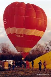 G-BCOJ hot air balloon, a Cameron O-56. Photograph by Mike Clarke