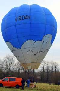 G-BDAY hot air balloon, a Thunder AX5-42 S1. Photograph by G Bann