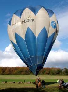 G-BDPK hot air balloon, a Cameron O-56. Photograph by Balloon Spotters Archive