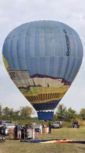 G-BDVG hot air balloon, a Thunder AX6-56, seen at Bath and North East Somerset, England, United Kingdom on 18 July 2026. Photograph by Dave