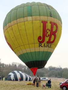 J&B hot air balloon G-BEJB, a Thunder AX6-56A (drink), added to the archive 7 September 2026. Photograph by G Bann