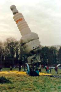 G-BETF hot air balloon, a Cameron Champion Special Shape. Photograph by Bill Teasdale