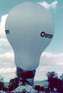 G-BEWS hot air balloon, a Cameron Osram Special. Photograph by Bill Teasdale