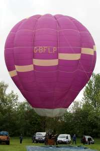 G-BFLP hot air balloon, a Hendry KJ Amethyst AX6. Photograph by G Bann