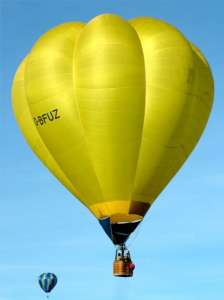 G-BFUZ hot air balloon, a Cameron V-77. Photograph by Balloon Spotters Archive