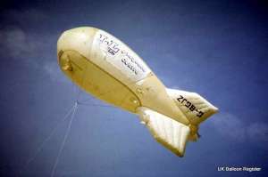 G-BGJZ hot air balloon, an Airbourne IND AB400 Captive GAS Balloon. Photograph by Mel Kirby