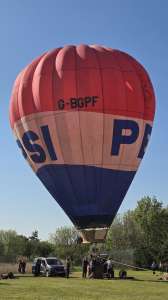 Pepsi hot air balloon G-BGPF, a Thunder AX6-56Z (drink). Photograph by Dave