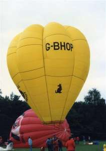 G-BHOP hot air balloon, a Thunder AX3 Mini SKY Chariot. Photograph by G Duke