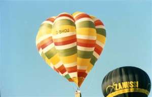 G-BHOU hot air balloon, a Cameron V-65. Photograph by G Duke