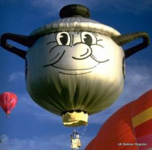 G-BHRK hot air balloon, a Colt Saucepan. Photograph by Mel Kirby