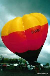 G-BIDU hot air balloon, a Cameron V-77. Photograph by G Duke