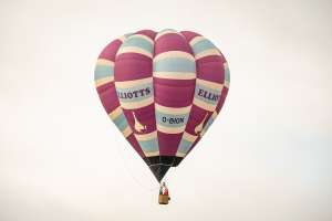 G-BION hot air balloon, a Cameron V-77, seen at Arrow, Warwickshire, United Kingdom on 31 May 2025. Photograph by Dave