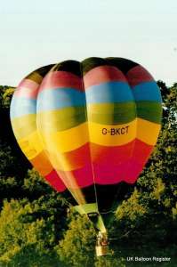 G-BKCT hot air balloon, a Cameron V-77. Photograph by G Duke