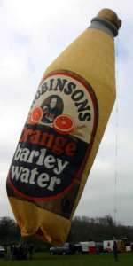 G-BKES hot air balloon, a Cameron Robinsons BOTTLE-57. Photograph by Bill Teasdale
