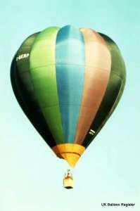 G-BKWP hot air balloon, a Thunder AX7-77. Photograph by Mel Kirby