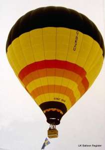 G-BKZU hot air balloon, a Colt 105A. Photograph by Swedish Balloon Federation Website
