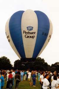 G-BLFY hot air balloon, a Cameron V-77. Photograph by Mike Clarke