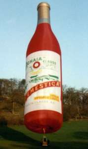 G-BLMO hot air balloon, a Cameron Demestica BOTTLE-60. Photograph by Mel Kirby