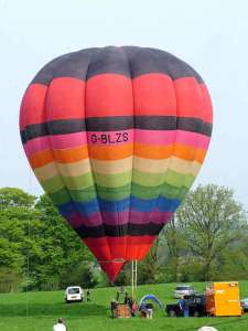 G-BLZS hot air balloon, a Cameron O-77. Photograph by Balloon Spotters Archive