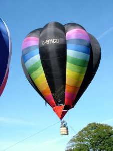 G-BMCD hot air balloon, a Cameron V-65. Photograph by Balloon Spotters Archive