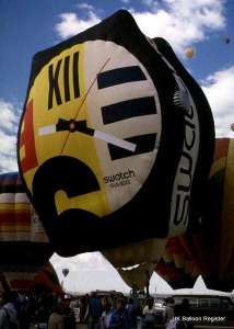 G-BMJK hot air balloon, a Cameron WATCH-75. Photograph by Mel Kirby