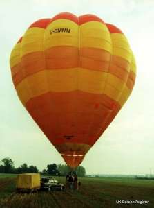 G-BMMN hot air balloon, a Thunder AX8-105. Photograph by Mel Kirby