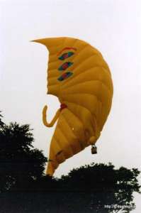 G-BMUL hot air balloon, a Thunder AND Colt Colt Kindermond. Photograph by G Duke