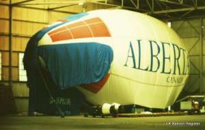 G-BMUR hot air balloon, a Cameron ZERO-25. Photograph by Mel Kirby