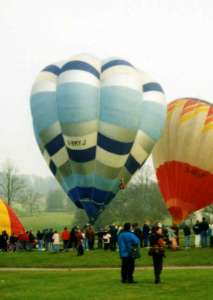 G-BMYJ hot air balloon, a Cameron V-65. Photograph by Balloon Spotters Archive