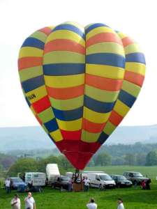 G-BNAN hot air balloon, a Cameron V-65. Photograph by Balloon Spotters Archive