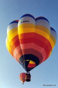 G-BNAU hot air balloon, a Cameron V-65. Photograph by Mike Clarke