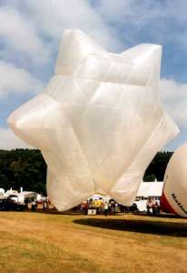 G-BNBP hot air balloon, a Thunder AND Colt Colt Snowflake. Photograph by Bill Teasdale