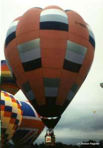 G-BNBV hot air balloon, a Thunder AX7-77. Photograph by Mel Kirby