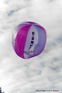 G-BNHP hot air balloon, a Saffrey S330. Photograph by A Gibson