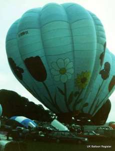 G-BNHX hot air balloon, a Thunder AX10-180. Photograph by Mel Kirby