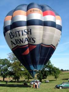 G-BNKT hot air balloon, a Cameron O-77. Photograph by Balloon Spotters Archive