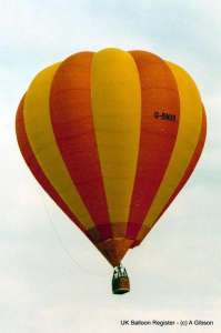 G-BNXR hot air balloon, a Cameron O-84. Photograph by A Gibson